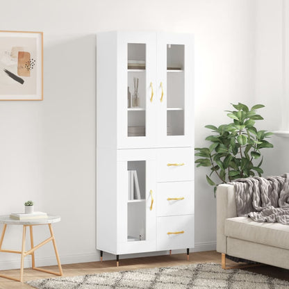 Skříň Highboard Šedá Sonoma 69,5 X 34 X 180 Cm Kompozitní Dřevo