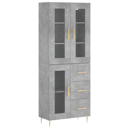 Skříň Highboard Betonově Šedá 69,5X34X180 Cm Kompozitní Dřevo