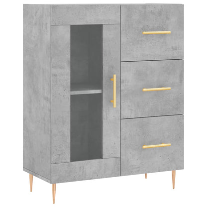 Skříň Highboard Betonově Šedá 69,5X34X180 Cm Kompozitní Dřevo