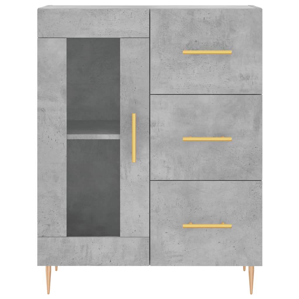 Skříň Highboard Betonově Šedá 69,5X34X180 Cm Kompozitní Dřevo