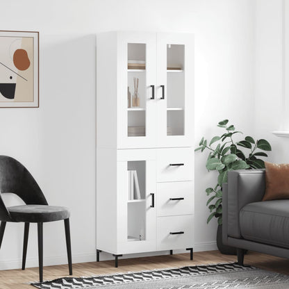 Skříň Highboard Šedá Sonoma 69,5 X 34 X 180 Cm Kompozitní Dřevo