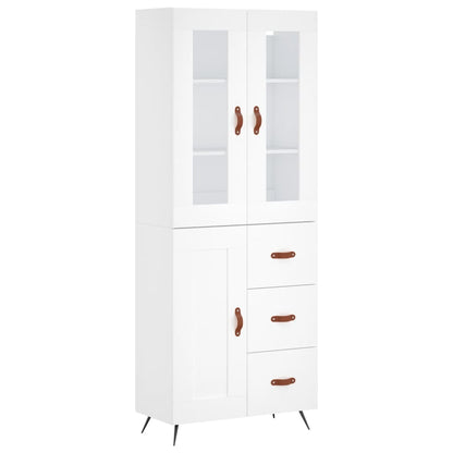Skříň Highboard Bílá 69,5 X 34 X 180 Cm Kompozitní Dřevo