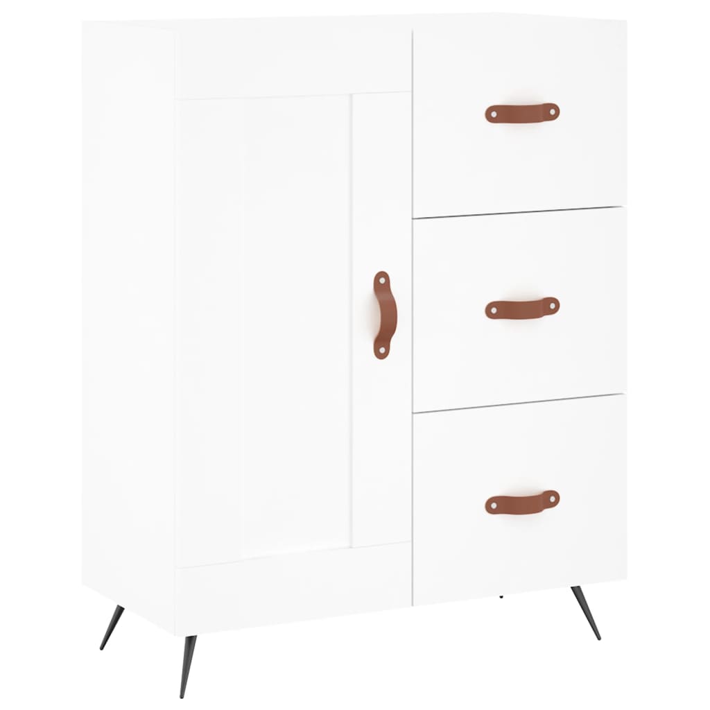 Skříň Highboard Bílá 69,5 X 34 X 180 Cm Kompozitní Dřevo