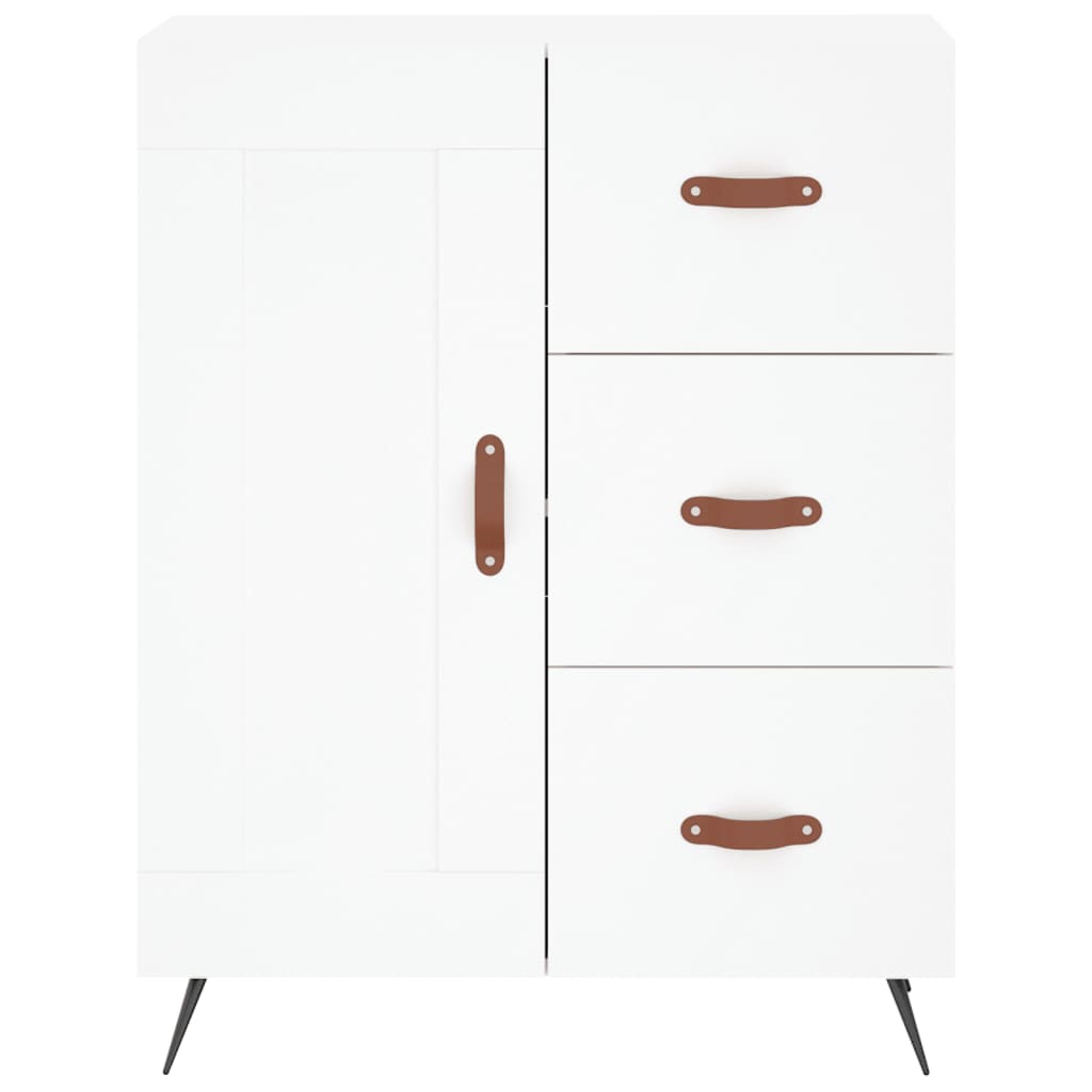 Skříň Highboard Bílá 69,5 X 34 X 180 Cm Kompozitní Dřevo