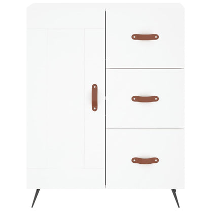 Skříň Highboard Bílá 69,5 X 34 X 180 Cm Kompozitní Dřevo