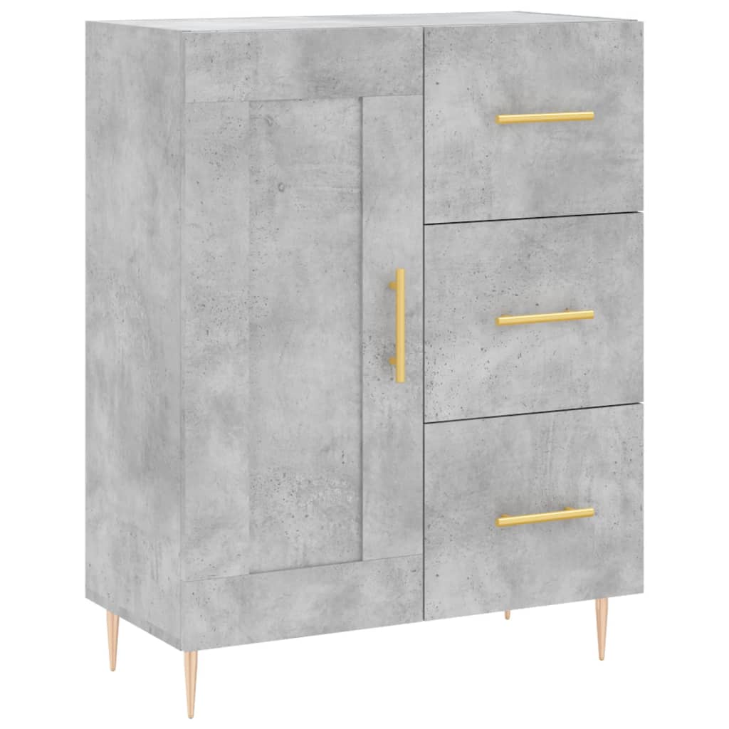 Skříň Highboard Betonově Šedá 69,5X34X180 Cm Kompozitní Dřevo