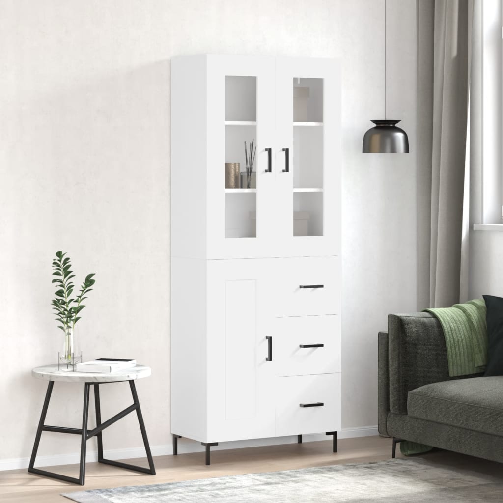 Skříň Highboard Šedá Sonoma 69,5 X 34 X 180 Cm Kompozitní Dřevo