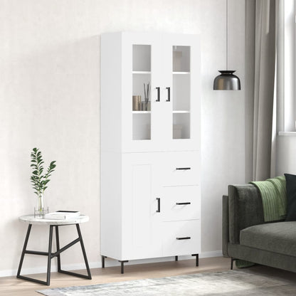 Skříň Highboard Šedá Sonoma 69,5 X 34 X 180 Cm Kompozitní Dřevo