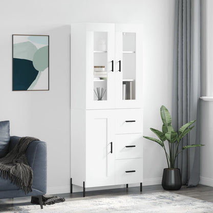 Skříň Highboard Betonově Šedá 69,5X34X180 Cm Kompozitní Dřevo