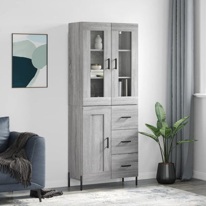 Skříň Highboard Betonově Šedá 69,5X34X180 Cm Kompozitní Dřevo