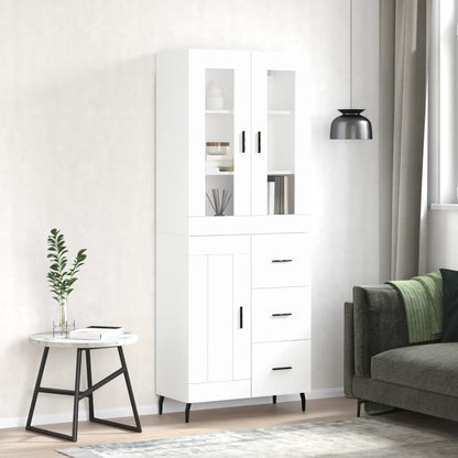 Skříň Highboard Betonově Šedá 69,5X34X180 Cm Kompozitní Dřevo