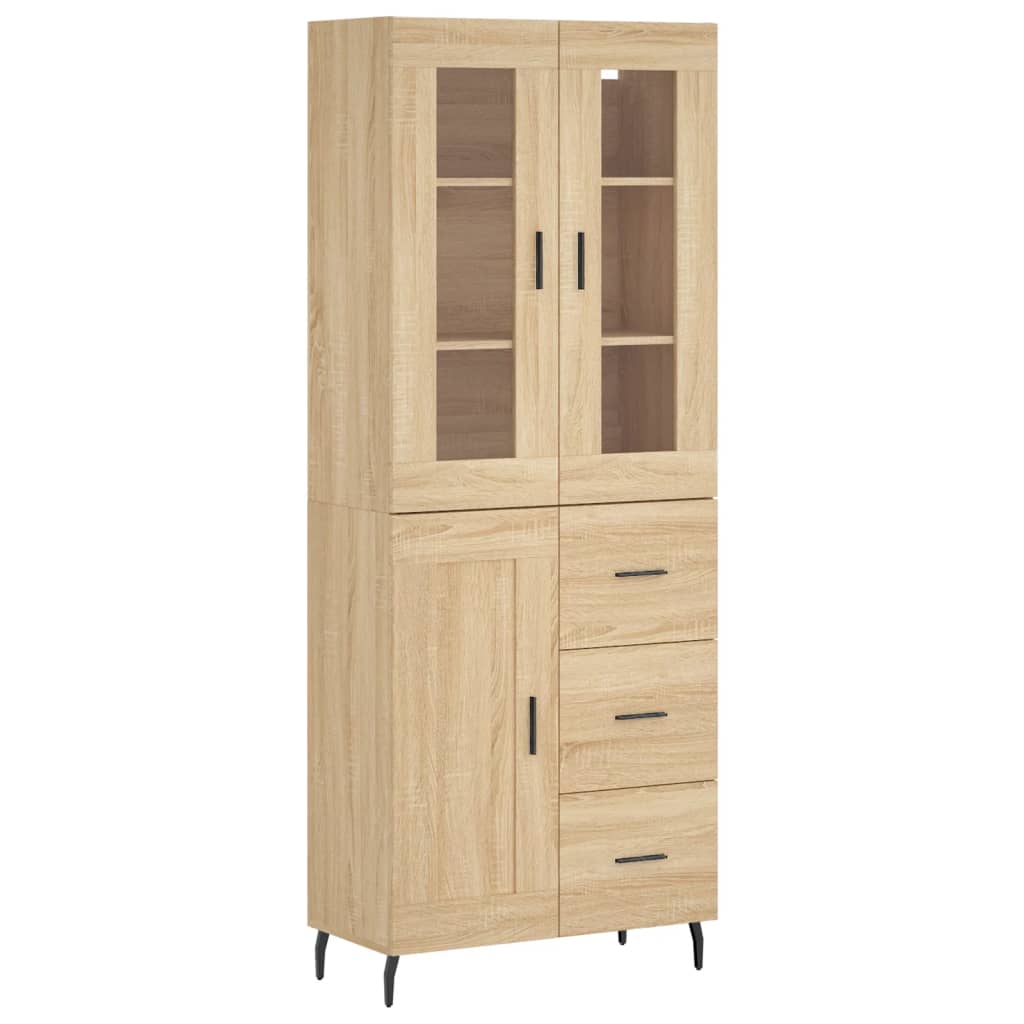 Skříň Highboard Dub Sonoma 69,5 X 34 X 180 Cm Kompozitní Dřevo