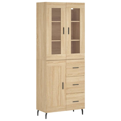 Skříň Highboard Dub Sonoma 69,5 X 34 X 180 Cm Kompozitní Dřevo