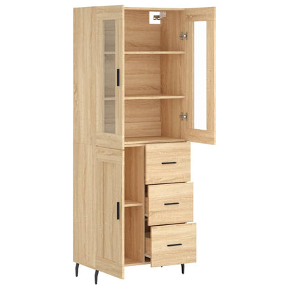 Skříň Highboard Dub Sonoma 69,5 X 34 X 180 Cm Kompozitní Dřevo