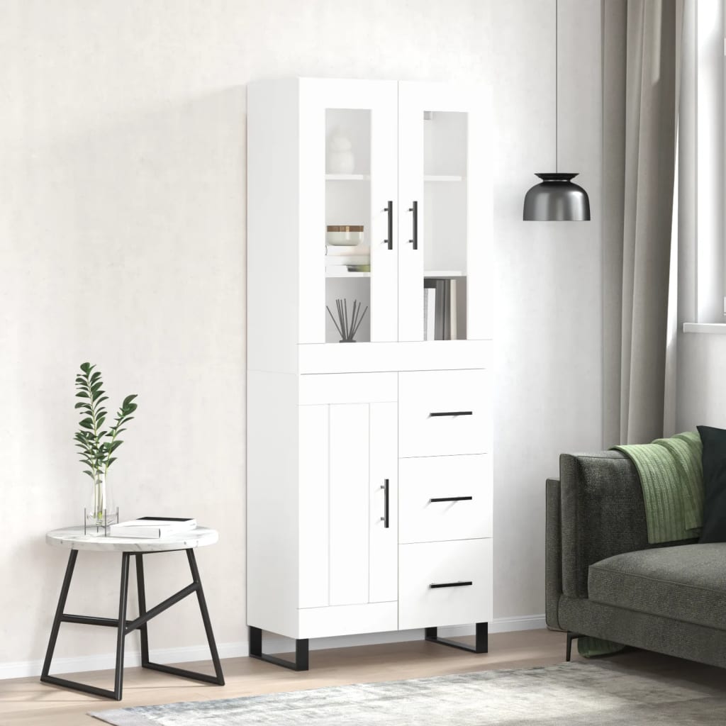 Skříň Highboard Betonově Šedá 69,5X34X180 Cm Kompozitní Dřevo