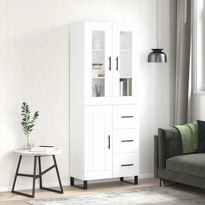 Skříň Highboard Betonově Šedá 69,5X34X180 Cm Kompozitní Dřevo