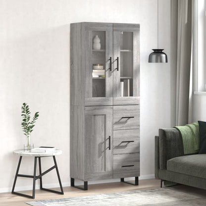 Skříň Highboard Betonově Šedá 69,5X34X180 Cm Kompozitní Dřevo