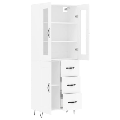 Skříň Highboard Bílá 69,5 X 34 X 180 Cm Kompozitní Dřevo