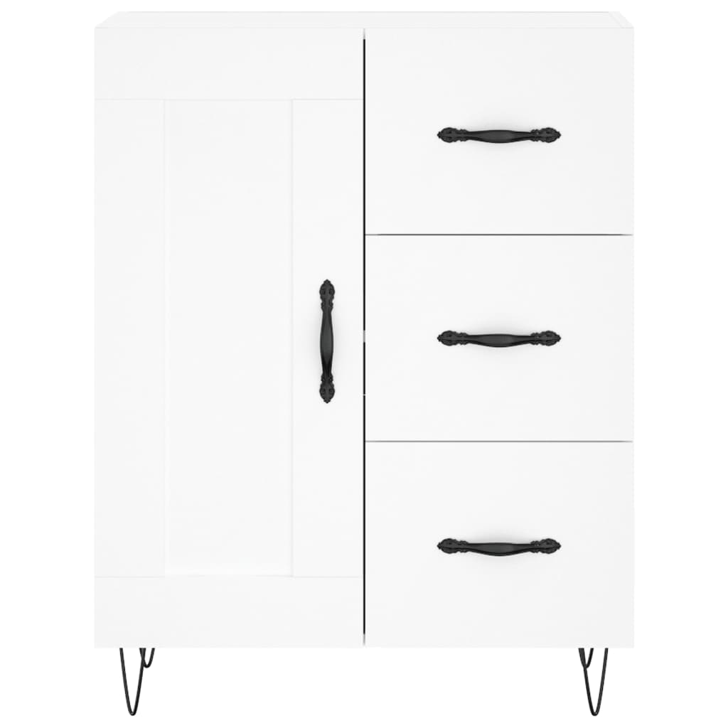 Skříň Highboard Bílá 69,5 X 34 X 180 Cm Kompozitní Dřevo