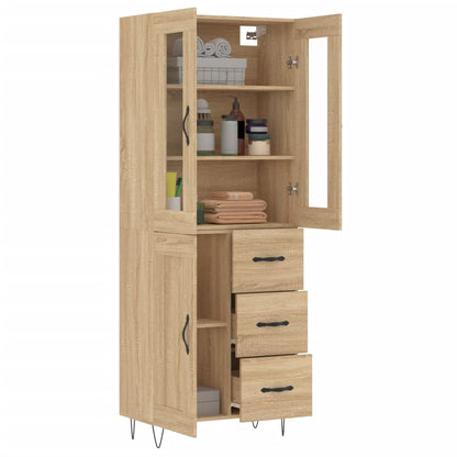 Skříň Highboard Dub Sonoma 69,5 X 34 X 180 Cm Kompozitní Dřevo
