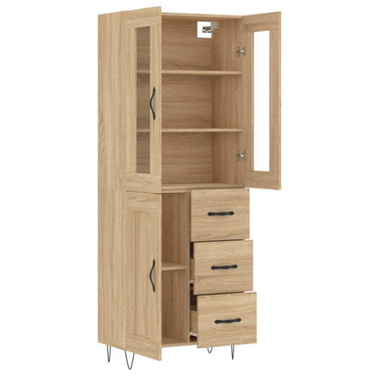 Skříň Highboard Dub Sonoma 69,5 X 34 X 180 Cm Kompozitní Dřevo