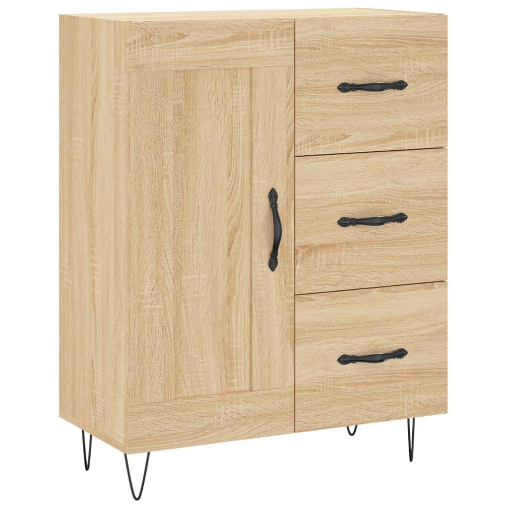 Skříň Highboard Dub Sonoma 69,5 X 34 X 180 Cm Kompozitní Dřevo