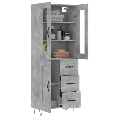 Skříň Highboard Betonově Šedá 69,5X34X180 Cm Kompozitní Dřevo