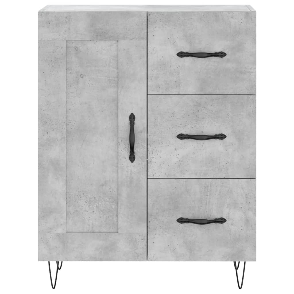 Skříň Highboard Betonově Šedá 69,5X34X180 Cm Kompozitní Dřevo