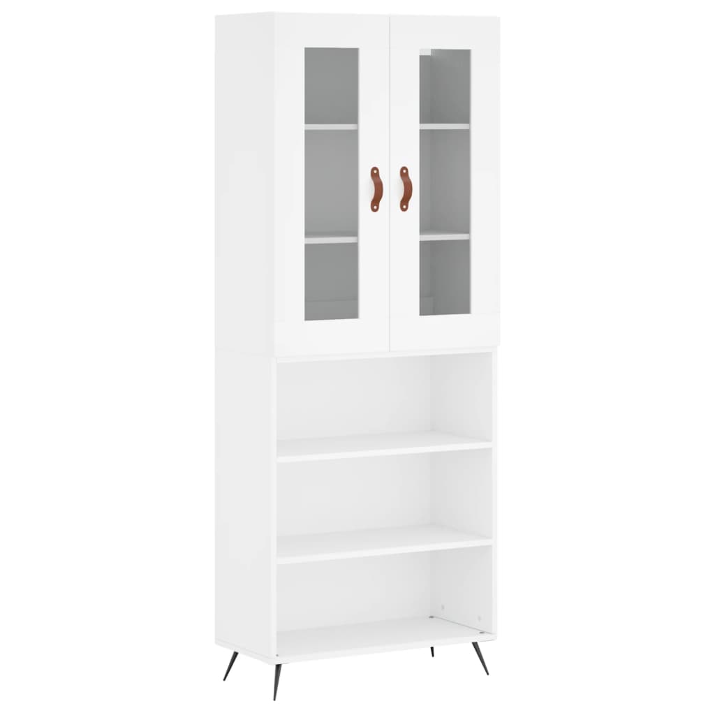 Skříň Highboard Bílá 69,5 X 34 X 180 Cm Kompozitní Dřevo