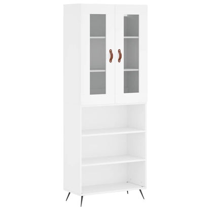 Skříň Highboard Bílá 69,5 X 34 X 180 Cm Kompozitní Dřevo