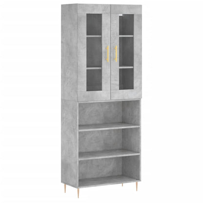 Skříň Highboard Betonově Šedá 69,5X34X180 Cm Kompozitní Dřevo