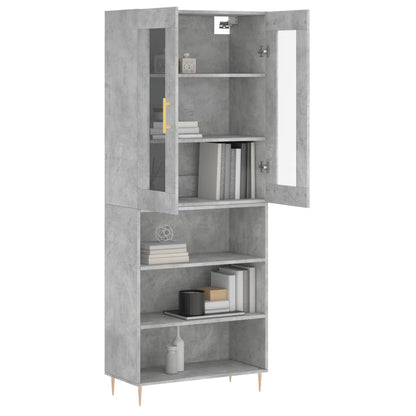 Skříň Highboard Betonově Šedá 69,5X34X180 Cm Kompozitní Dřevo