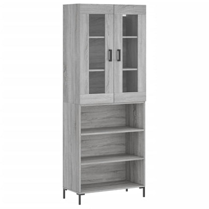 Skříň Highboard Šedá Sonoma 69,5 X 34 X 180 Cm Kompozitní Dřevo