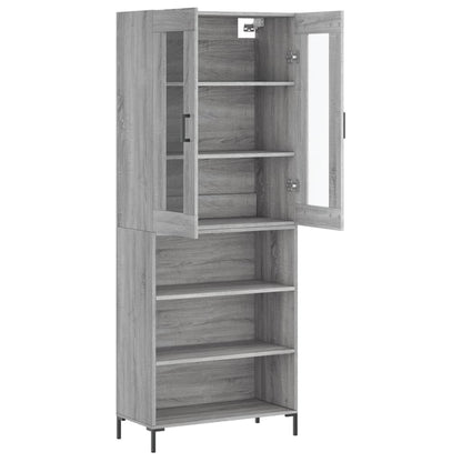 Skříň Highboard Šedá Sonoma 69,5 X 34 X 180 Cm Kompozitní Dřevo