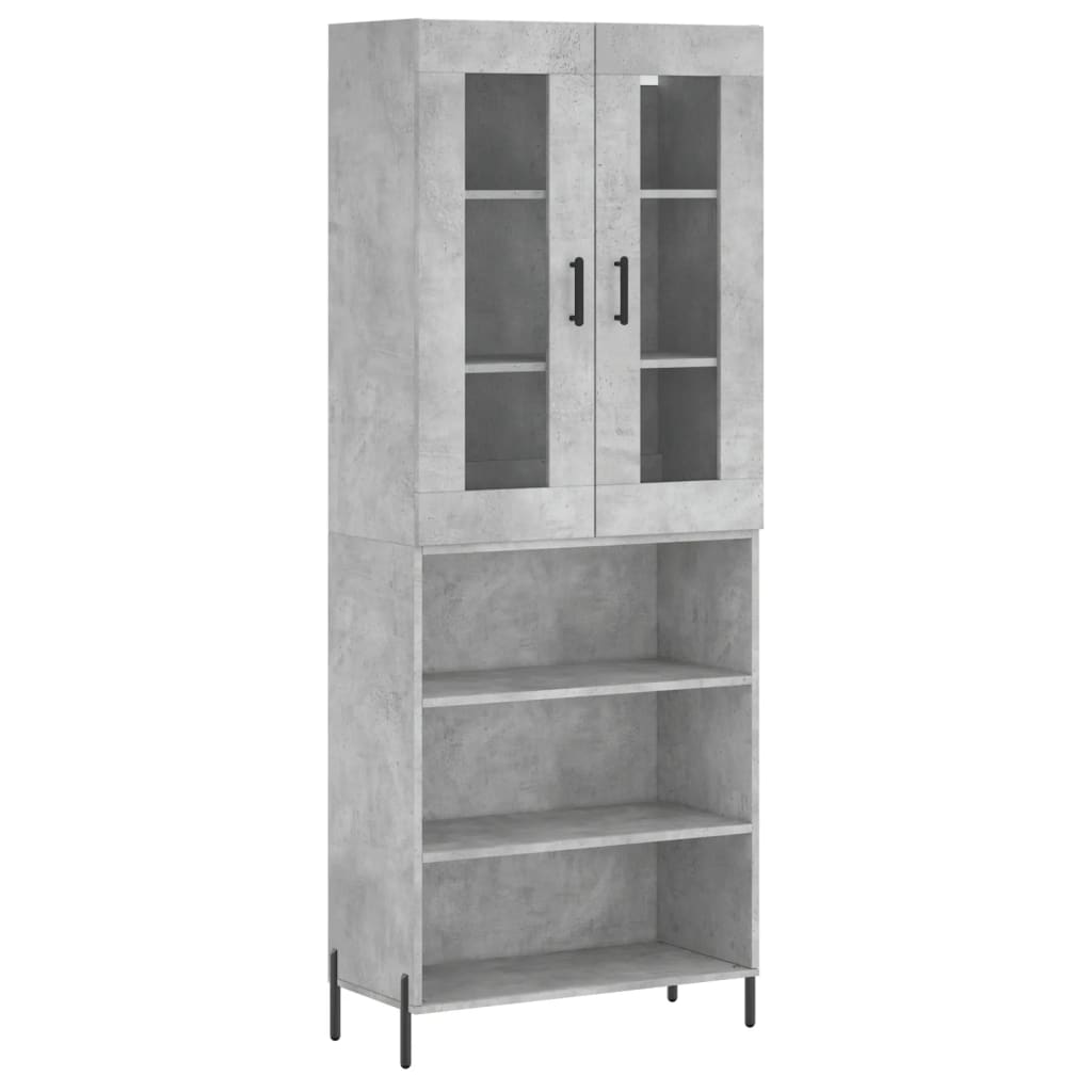 Skříň Highboard Betonově Šedá 69,5X34X180 Cm Kompozitní Dřevo