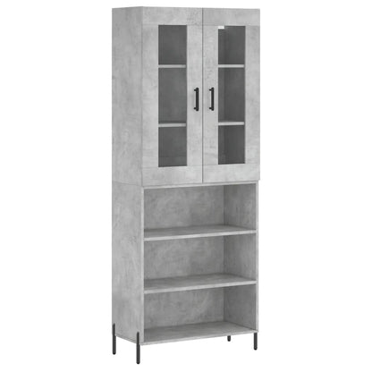 Skříň Highboard Betonově Šedá 69,5X34X180 Cm Kompozitní Dřevo
