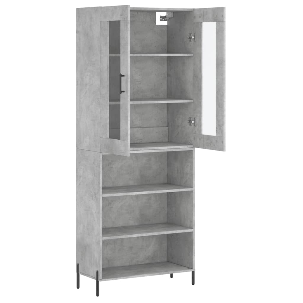 Skříň Highboard Betonově Šedá 69,5X34X180 Cm Kompozitní Dřevo