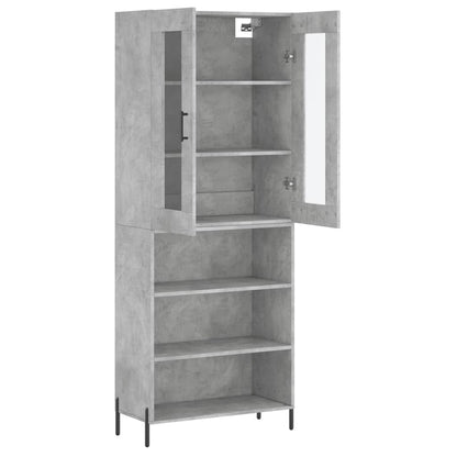 Skříň Highboard Betonově Šedá 69,5X34X180 Cm Kompozitní Dřevo