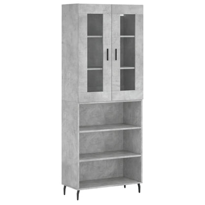 Skříň Highboard Betonově Šedá 69,5X34X180 Cm Kompozitní Dřevo