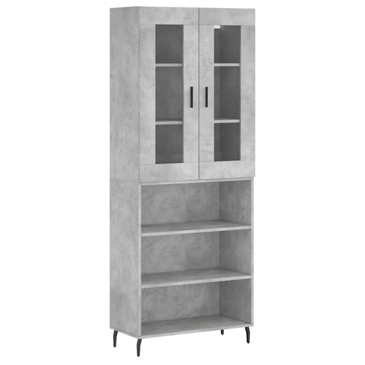 Skříň Highboard Betonově Šedá 69,5X34X180 Cm Kompozitní Dřevo