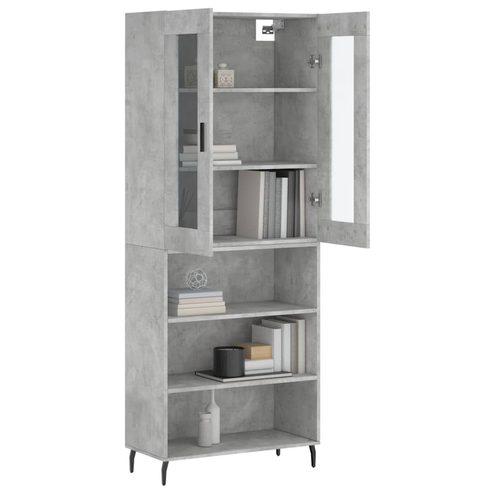 Skříň Highboard Betonově Šedá 69,5X34X180 Cm Kompozitní Dřevo