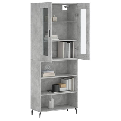 Skříň Highboard Betonově Šedá 69,5X34X180 Cm Kompozitní Dřevo