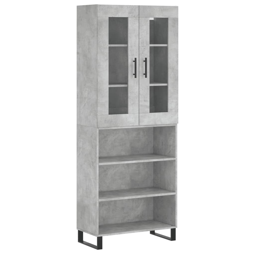 Skříň Highboard Betonově Šedá 69,5X34X180 Cm Kompozitní Dřevo
