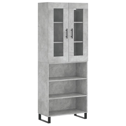 Skříň Highboard Betonově Šedá 69,5X34X180 Cm Kompozitní Dřevo