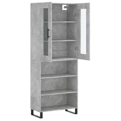 Skříň Highboard Betonově Šedá 69,5X34X180 Cm Kompozitní Dřevo