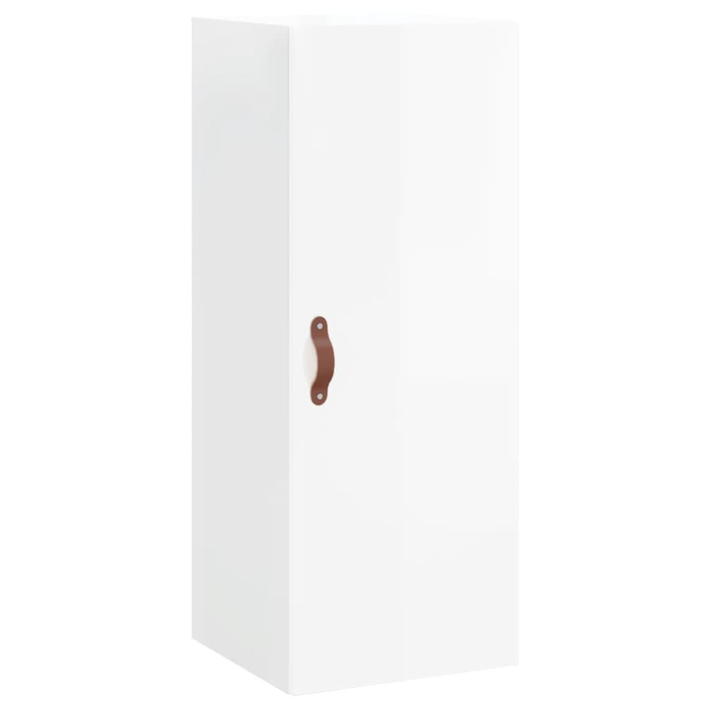 Skříň Highboard Bílá S Vysokým Leskem 34,5X34X180 Cm Kompozit