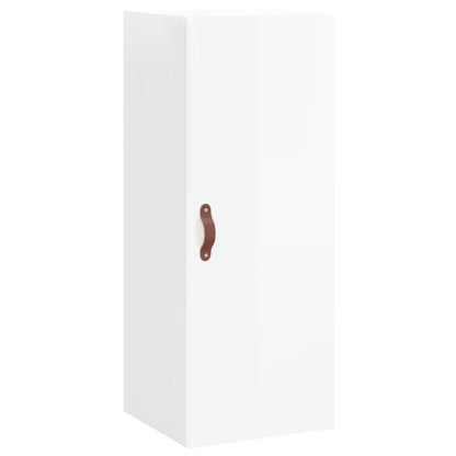 Skříň Highboard Bílá S Vysokým Leskem 34,5X34X180 Cm Kompozit