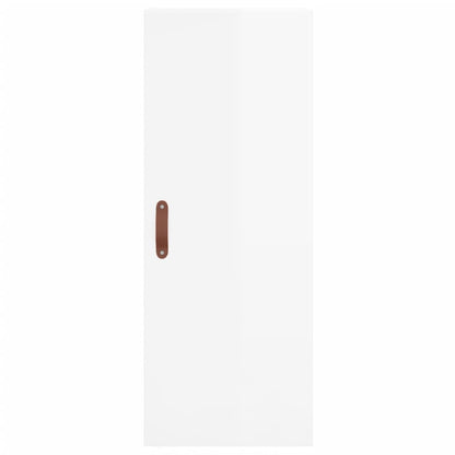 Skříň Highboard Bílá S Vysokým Leskem 34,5X34X180 Cm Kompozit