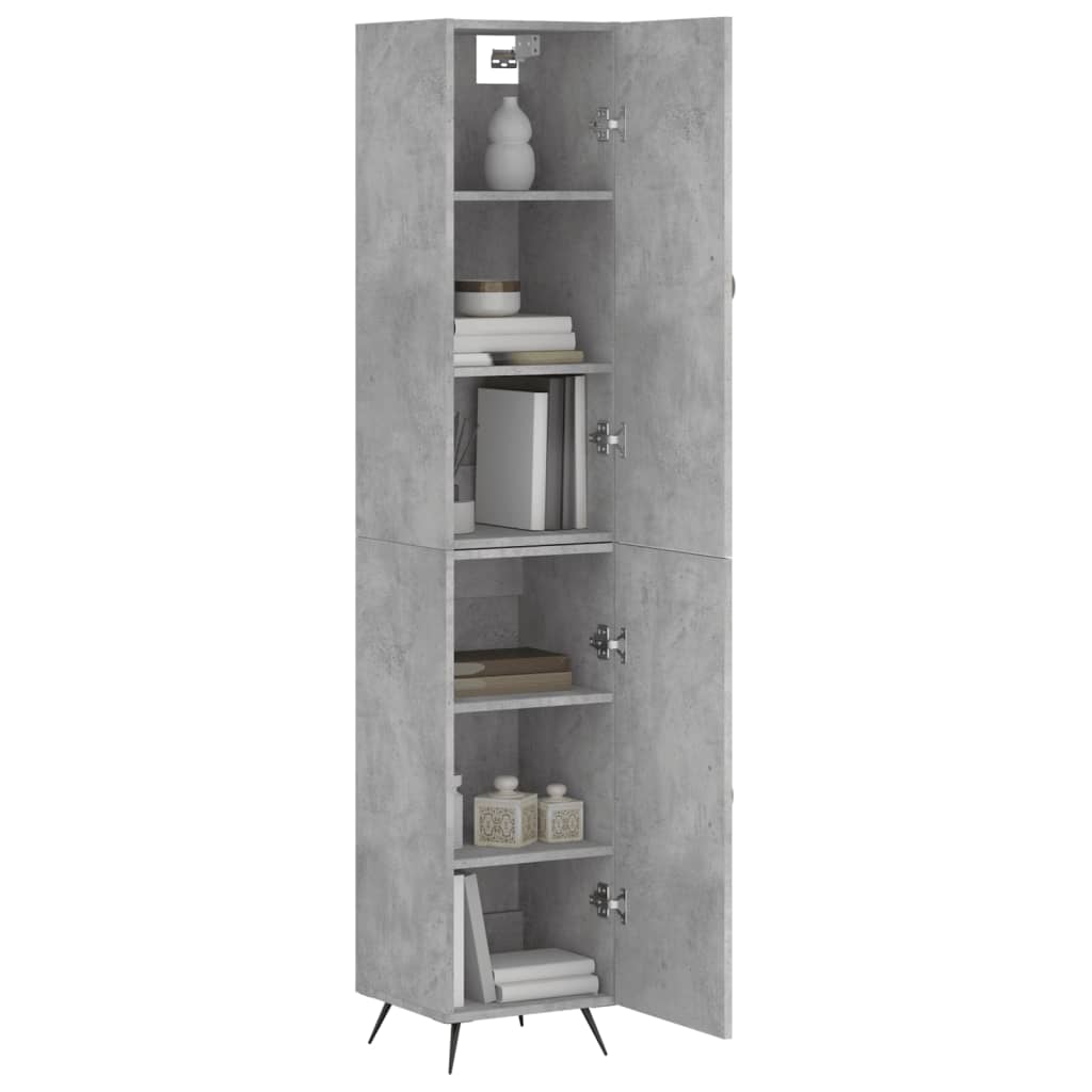 Skříň Highboard Betonově Šedá 34,5X34X180 Cm Kompozitní Dřevo