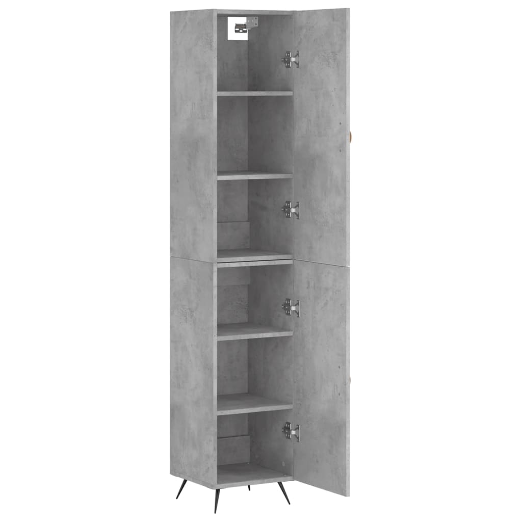 Skříň Highboard Betonově Šedá 34,5X34X180 Cm Kompozitní Dřevo